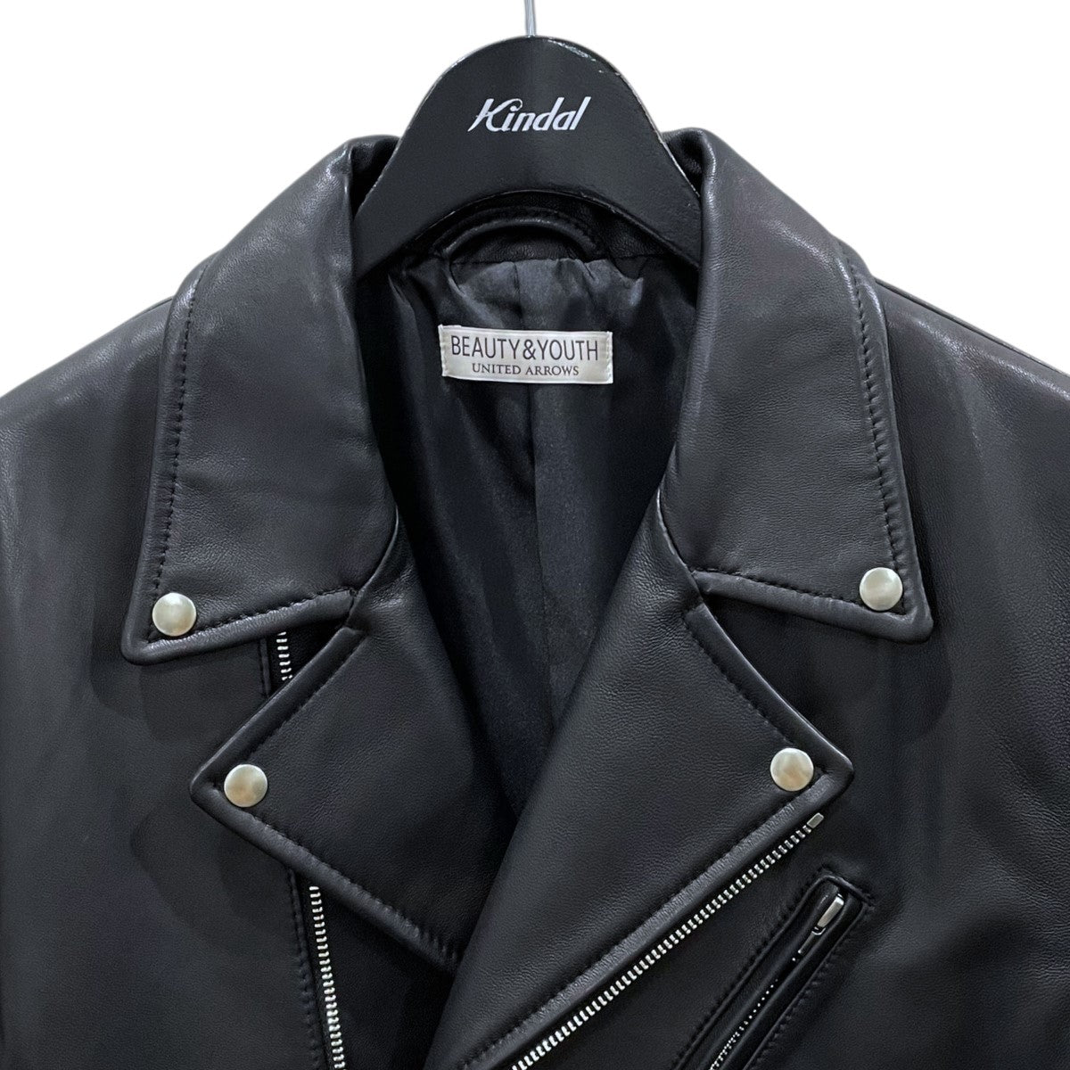 【美品】UNITED ARROWS ライダース レザージャケット ダブル S-M BEAUTY&YOUTH UNITED ARROWS｜<monkey time> シープ レザー