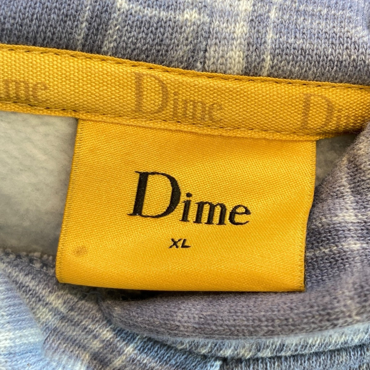 Dime ダイム プルオーバーパーカー L ロゴ刺繍 フーディー カーキ 裏起毛 Dime ダイム プルオーバーパーカー L ロゴ刺繍 フーディー