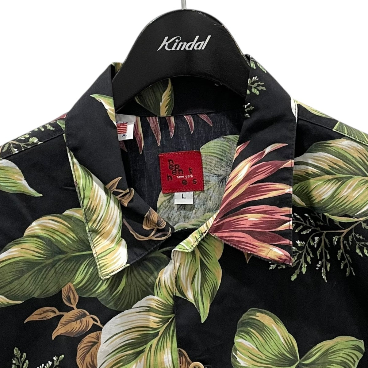 NEPENTHES ボタニカル柄半袖シャツ 古着・中古-3枚目のアイテム画像