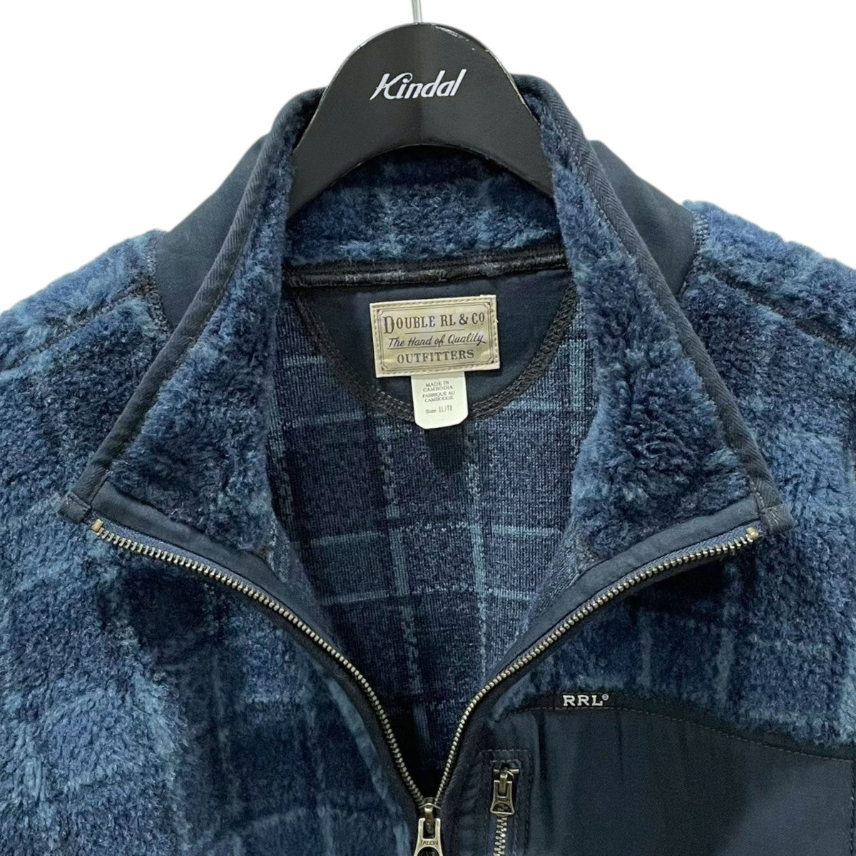 RRL(ダブルアールエル) チェック柄ジップアップフリース