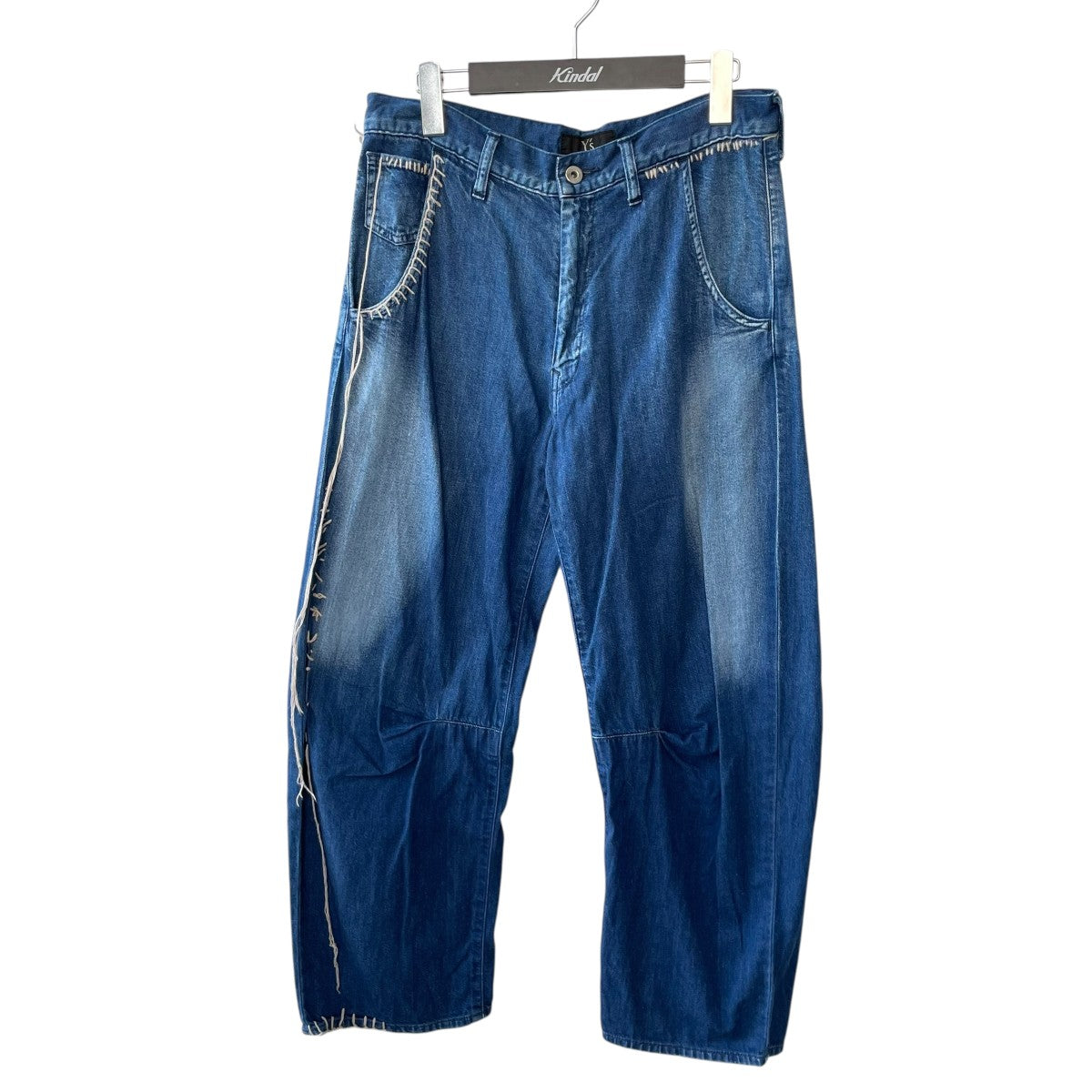 y'sデニムカラー キュロット Y's(ワイズ) 25SSSPOTTED DENIM WIDE LEG GUSSET PANTSデニムパンツYP