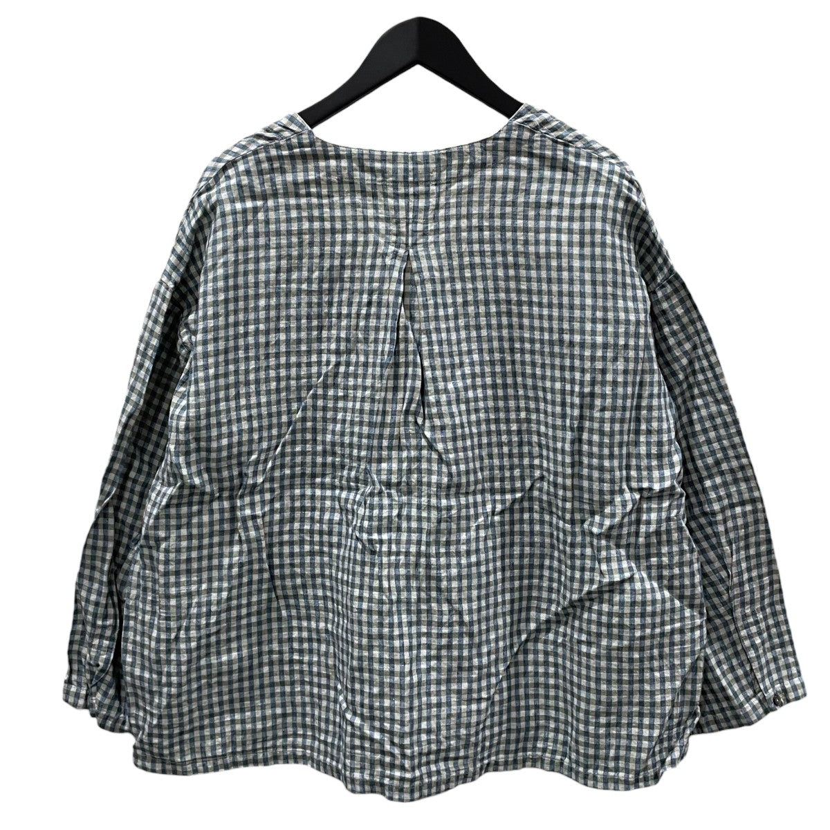 nest Robe(ネストローブ) 25SSリネンギンガムノーカラーブラウス