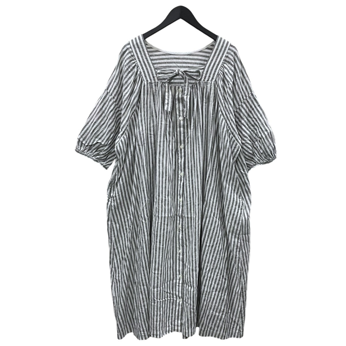 nest Robe(ネストローブ) 24SS ストライプ柄コットンリネンワンピース