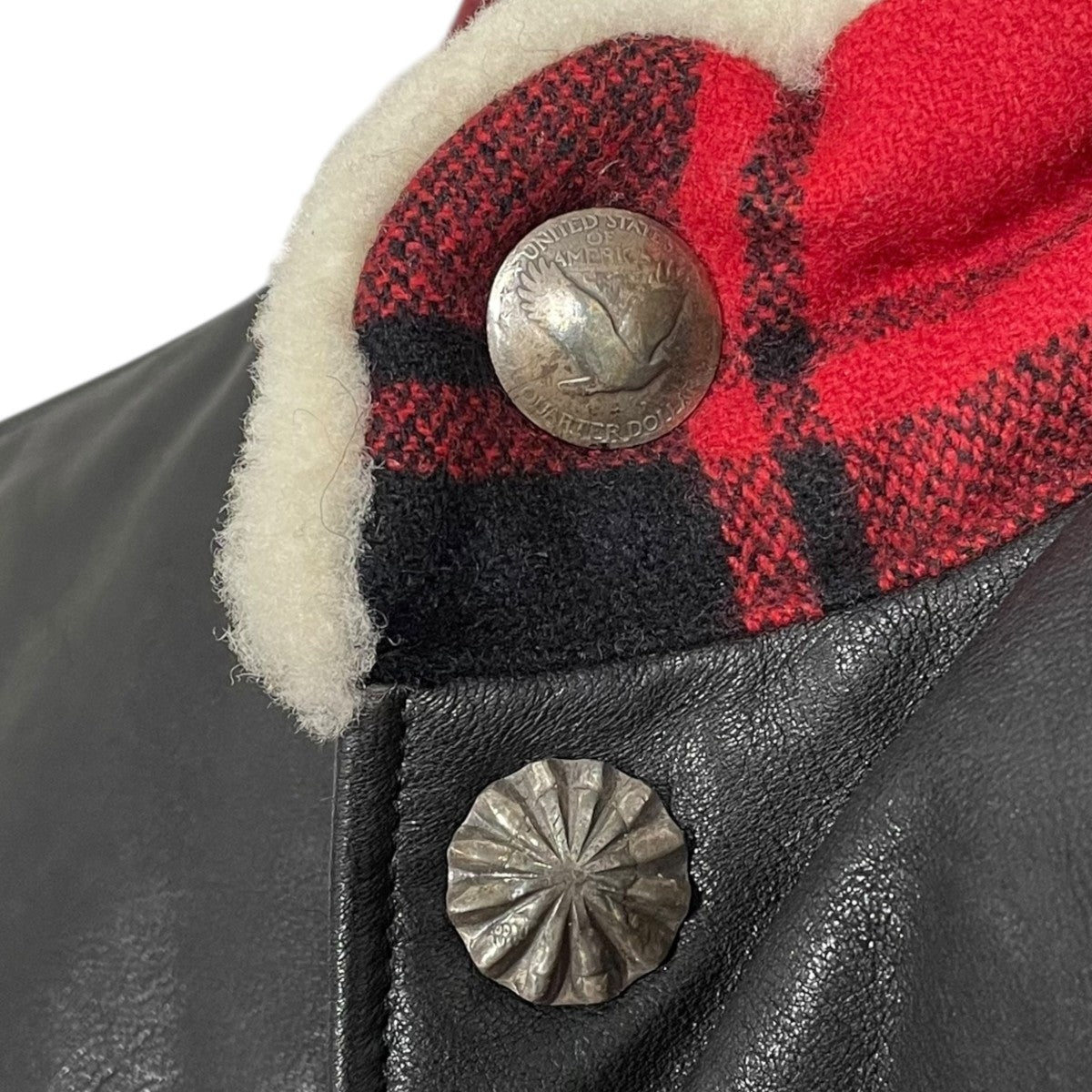 17AW コンチョボタン チェック柄ダウンベスト CONCHO DOWN VEST 2620400221