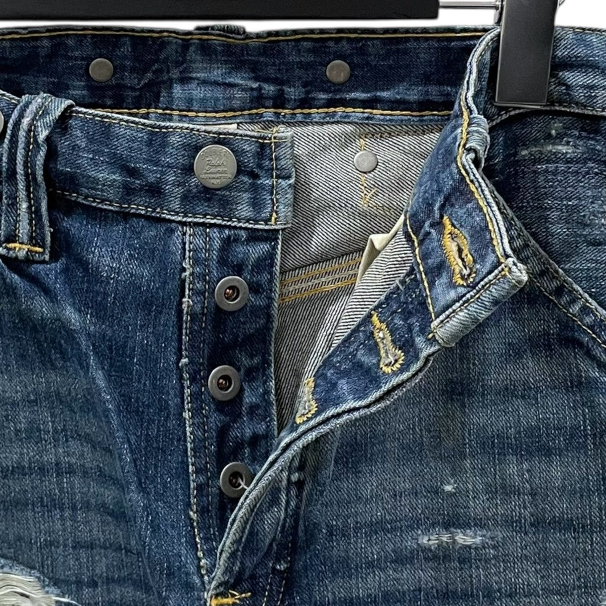 RRL(ダブルアールエル) 加工デニムパンツ Straight Fit Brayton