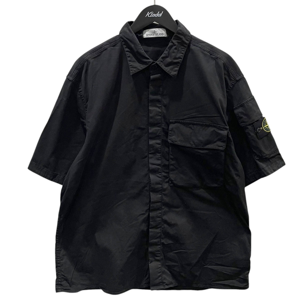 STONE ISLAND 25SS ガーメントダイ 半袖シャツ Supima Cotton Twill Stretch-TC Shirt スーピマコットン ツイルストレッチ ティントゥーラカーポシャツ K2S151100007 古着・中古-1枚目のアイテム画像