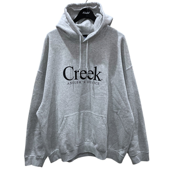 【値下げ不可！】Creek フード付きパーカー Lサイズ グレー ロゴ 刺繍 ジップパーカー (OUTDOOR PRODUCTS) アウトドアプロダクツ