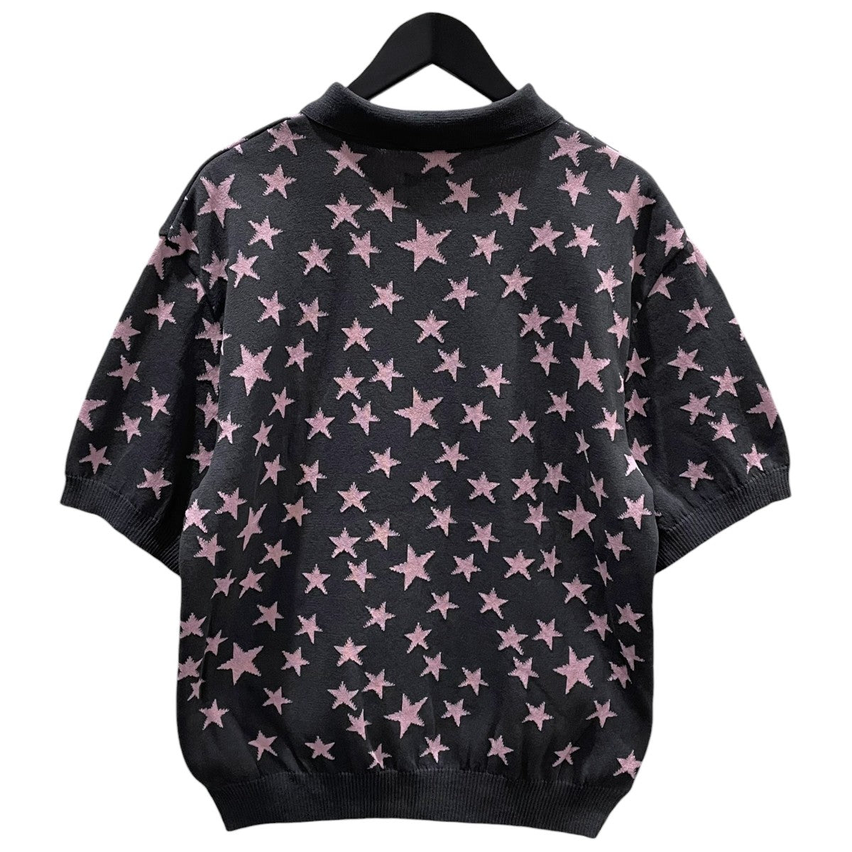 25SS 星柄半袖ポロシャツ S／S Polo Sweater - PE／Washi Knit ／ Star ショートスリーブ ポロ セーター ポリエステル ワシ ニット スター QV375