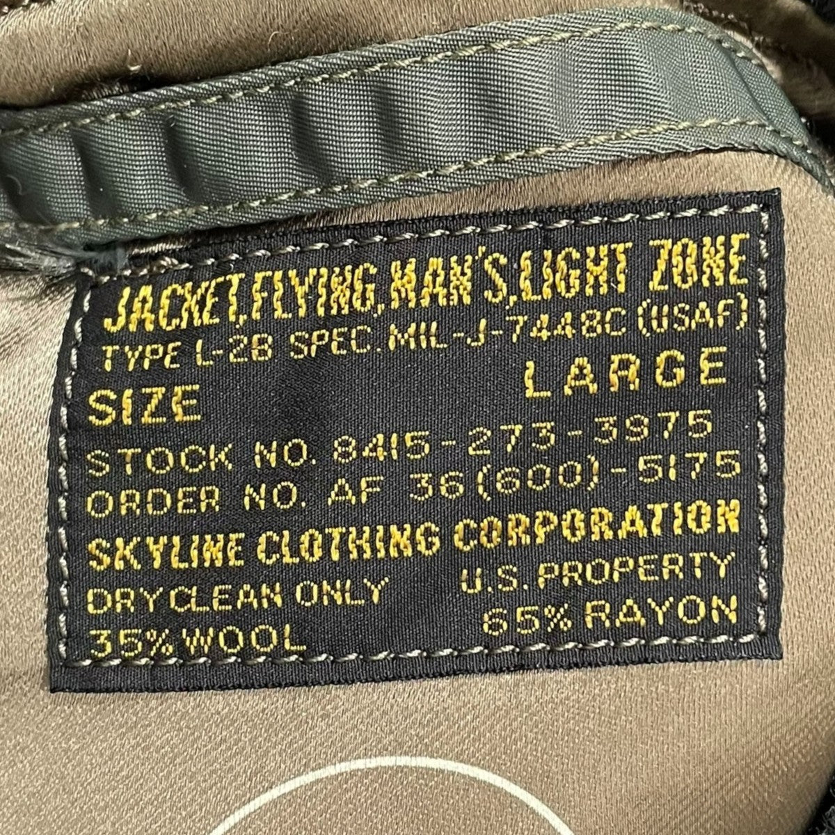 24SS フライトジャケット L-2B SKYLINE CLOTHING CORPORATION BR14870