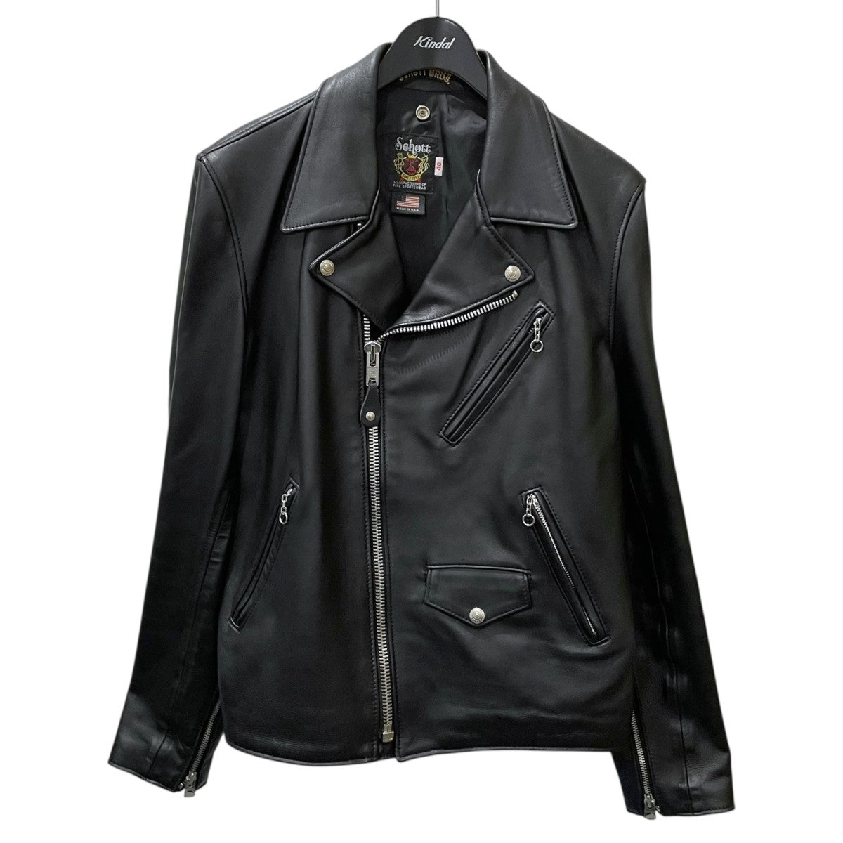 Schott ダブルライダースジャケット サイズ40 ブラック Schott ショット ダブルライダースジャケット サイズ40 L相当 本