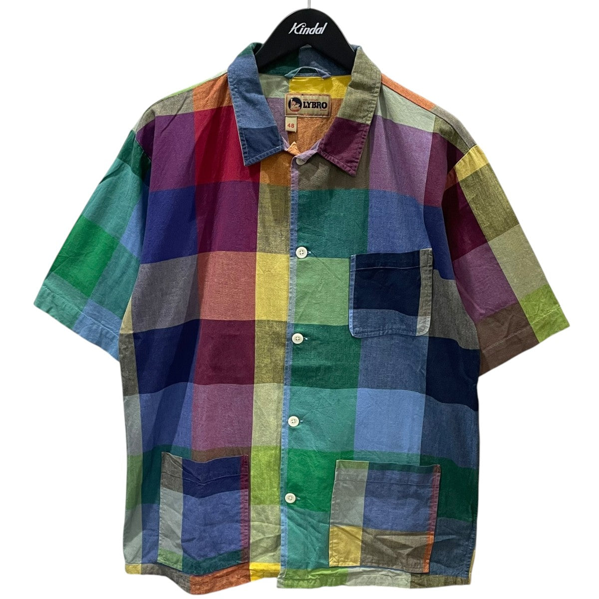 NIGEL CABOURN LYBRO 18SS チェック柄半袖シャツ SHORT SLEEVE SHIRT - COTTON ショートスリーブシャツ - コットン 8036-13-11000 古着・中古-1枚目のアイテム画像