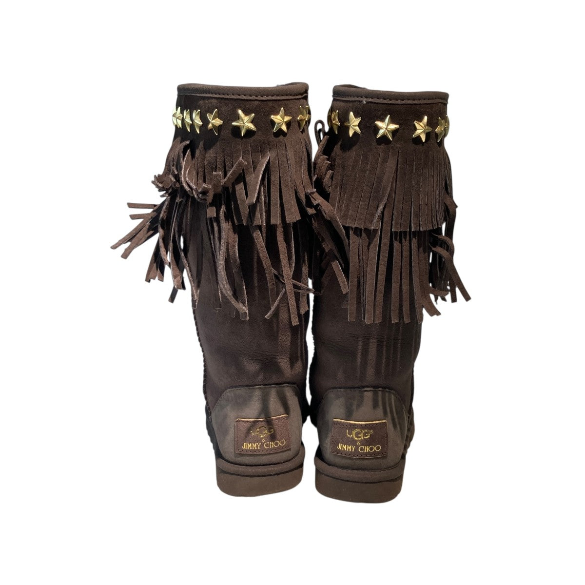 UGG×JIMMY CHOO スタータッズフリンジムートンブーツ ブラウン サイズ