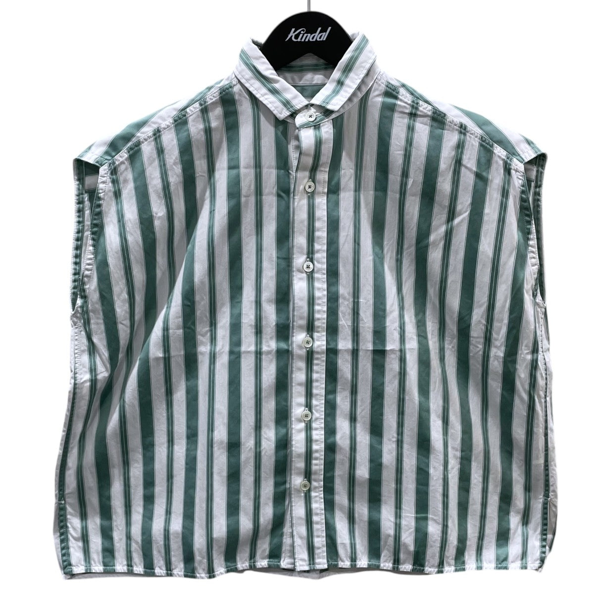 ストライプ柄フレンチスリーブシャツ Square Big Shirt スクエアビッグシャツ 0211401137