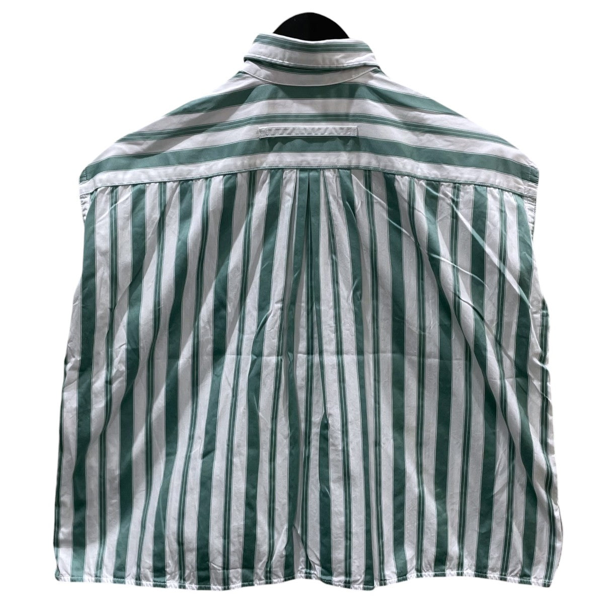 ストライプ柄フレンチスリーブシャツ Square Big Shirt スクエアビッグシャツ 0211401137