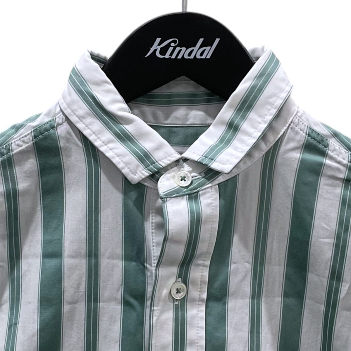ストライプ柄フレンチスリーブシャツ Square Big Shirt スクエアビッグシャツ 0211401137