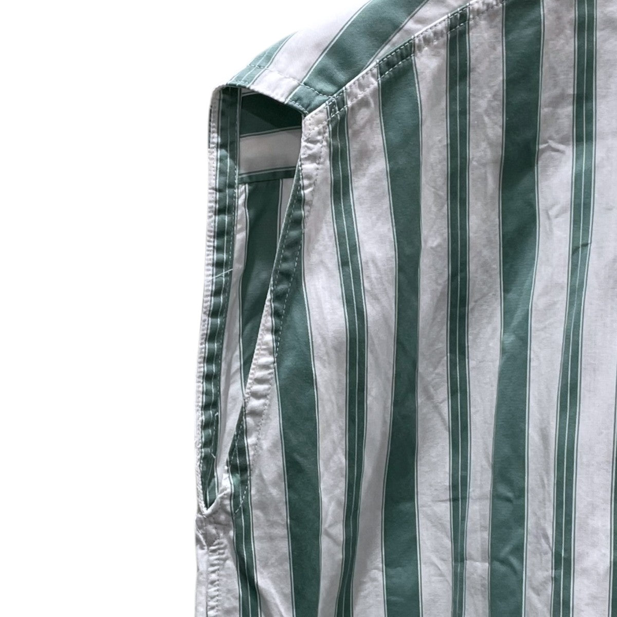 ストライプ柄フレンチスリーブシャツ Square Big Shirt スクエアビッグシャツ 0211401137