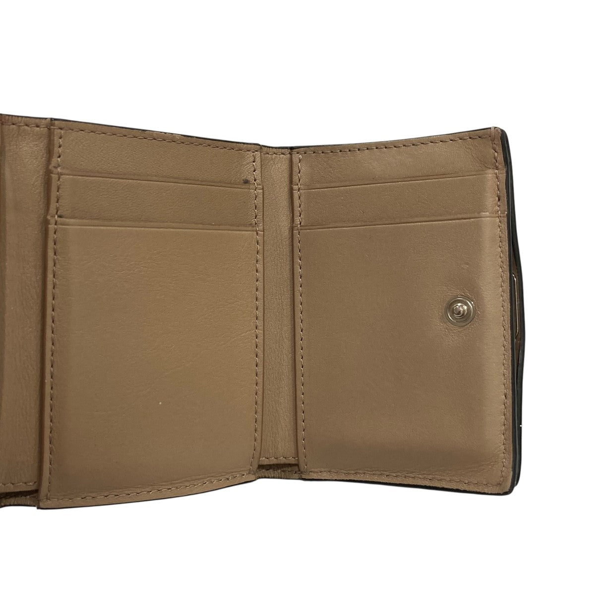 LOEWE トライフィールド　アナグラム　三つ折り財布　ベージュ 中古 ロエベ 三折財布 レディース ブランド LOEWE アナグラム