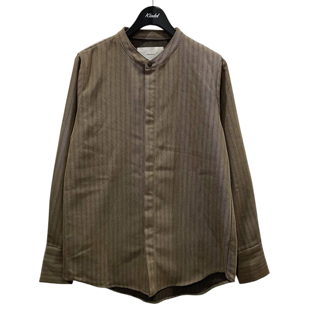 TODAYFUL 20AW バンドカラーシャツ Stripe Jacquard Shirts ストライプジャガードシャツ 12020411 古着・中古-1枚目のアイテム画像