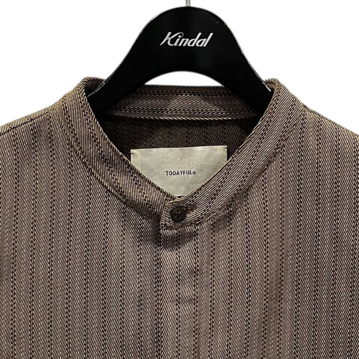 TODAYFUL 20AW バンドカラーシャツ Stripe Jacquard Shirts ストライプジャガードシャツ 12020411 古着・中古-3枚目のアイテム画像
