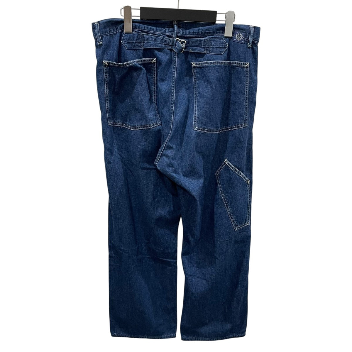 POST O'ALLS ストライプ カバーオール L POST O'ALLS(ポストオーバーオールズ) ストライプ柄カバーオール