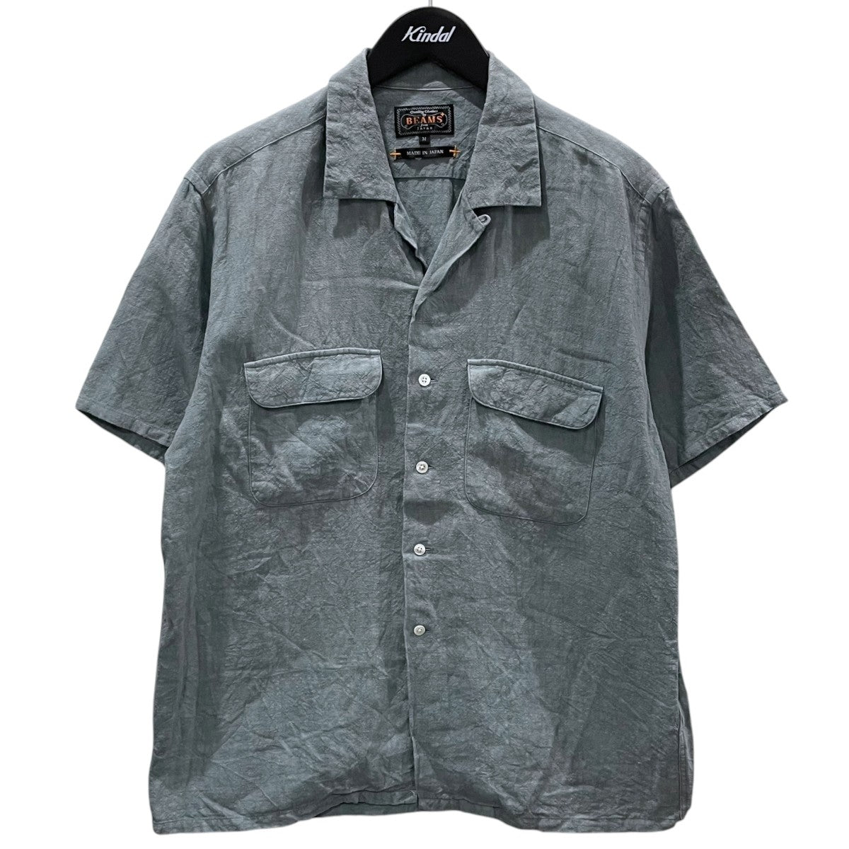 BEAMS PLUS 25SS オープンカラーリネン半袖シャツ Open Collar 1／40 Linen 38-01-0192-139 古着・中古-1枚目のアイテム画像
