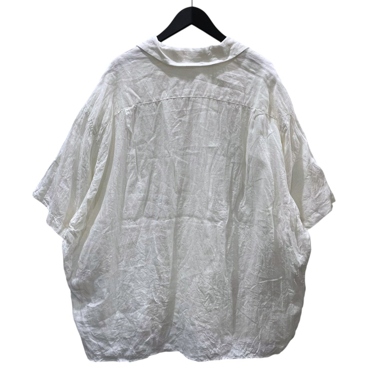 Sillage ビッグシルエット半袖リネンシャツ Open Collar Shirt - Short Sleeve Linen オープンカラーシャツ ショートスリーブ リネン 古着・中古-2枚目のアイテム画像