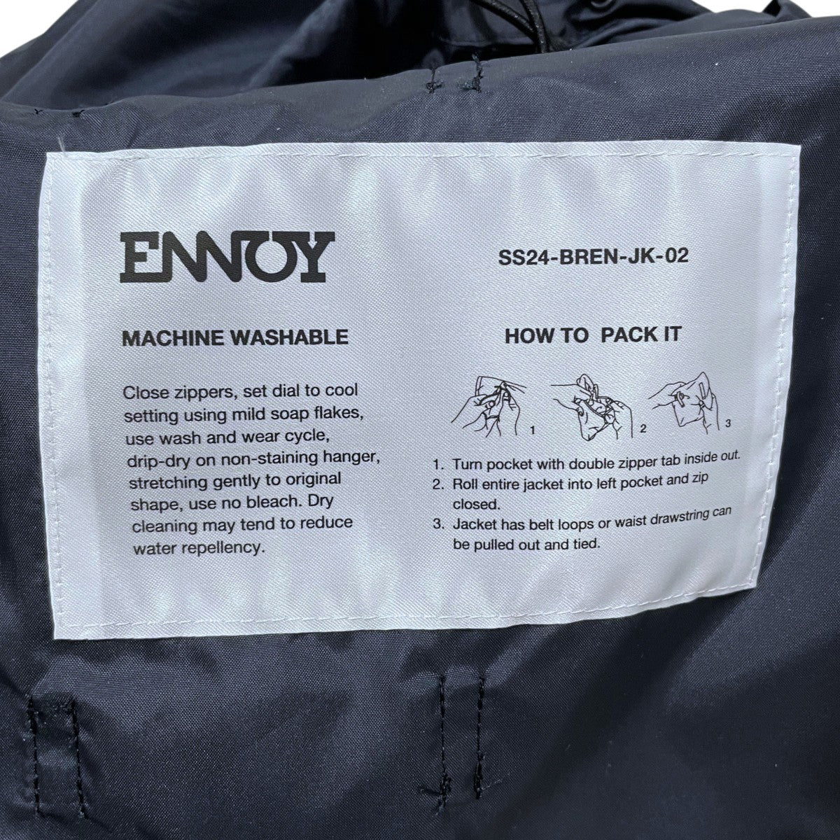 ENNOY ブラック パッカブル SS24-BREN-JK-02 ENNOY SS24-BREN-JK-02 XL - メルカリ