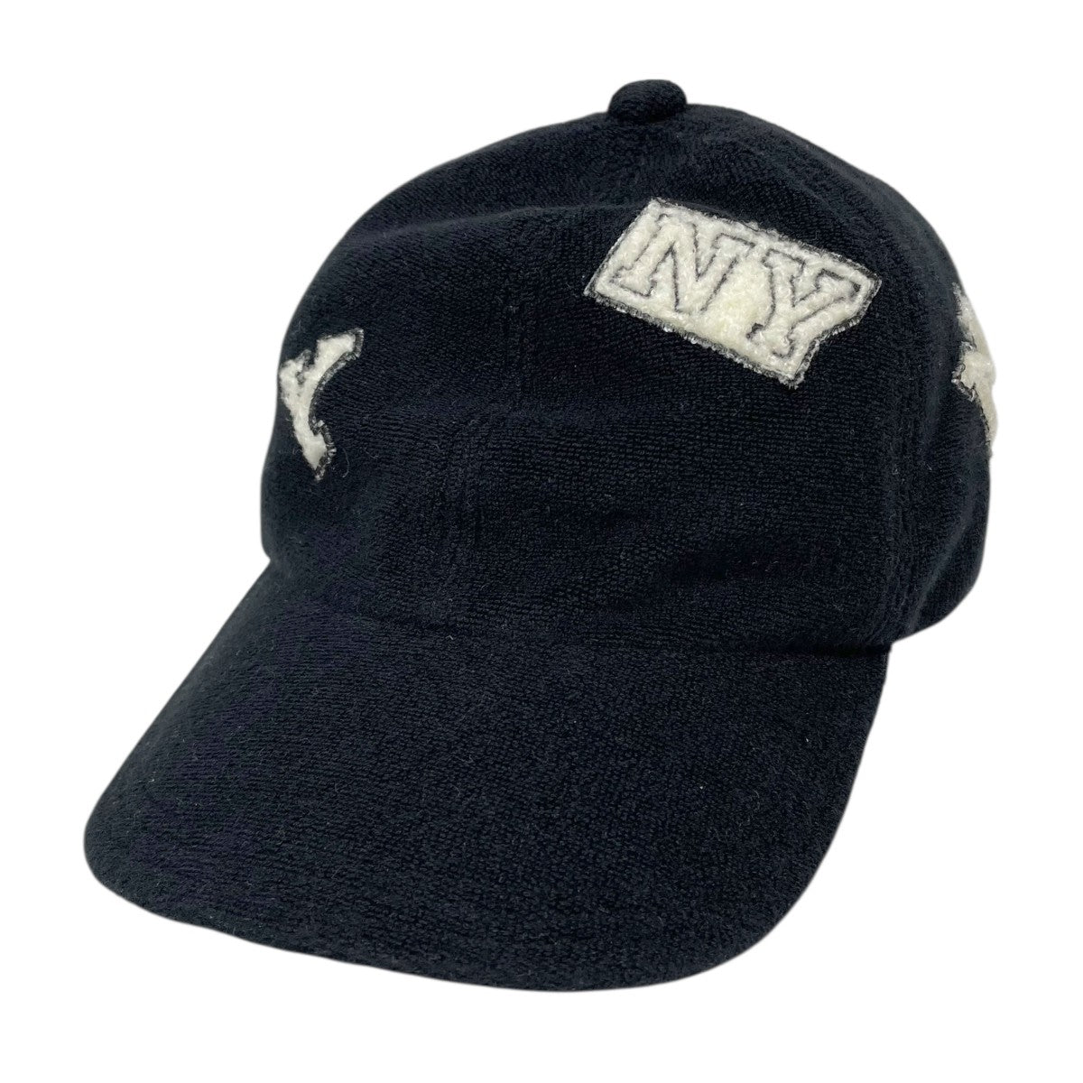 LUDLOWラドローELLEショップ15限定パイルキャップNYブラック⭐︎お値下げ ELLESHOP限定♡LUDLOW ラドロー キャップ ブラック ロンハーマン