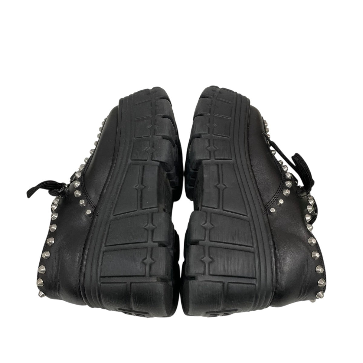 定価12万以上【新品】MIUMIU スタッズ付 ラバーソール シューズ MIU MIU(ミュウミュウ) スタッズ付 厚底シューズ ブラック サイズ 35