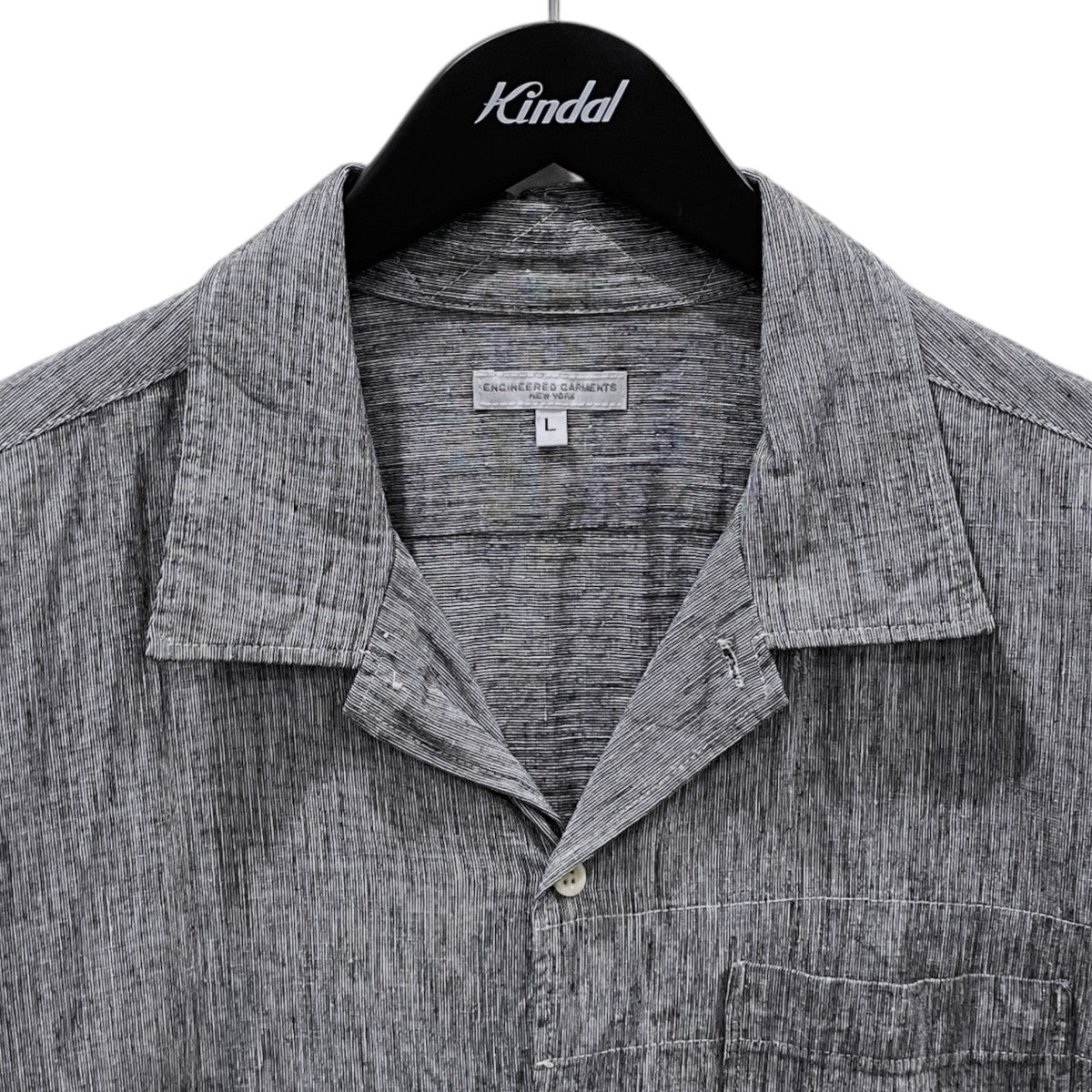 オープンカラー半袖シャツ Camp Shirt - CL End on End キャンプシャツ コットンリネン エンド オン エンド KM021