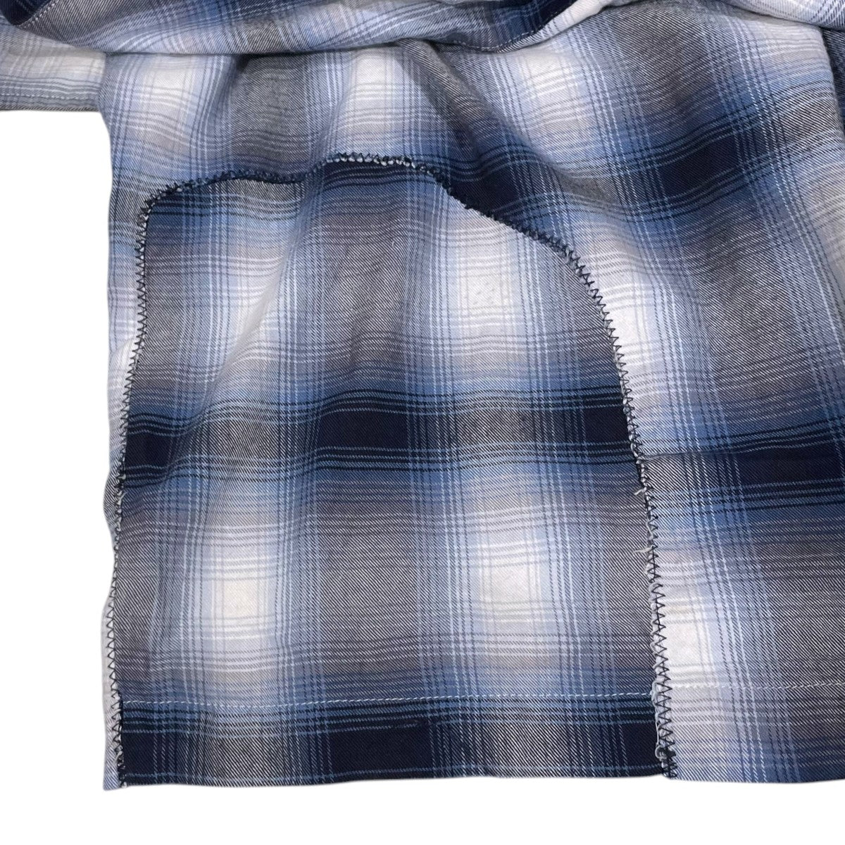 24AW リペア加工チェック柄オープンカラーシャツ RAYON CHECK SHIRTS REPAIRED レーヨンチェックシャツ リペアード BW242-RCSR