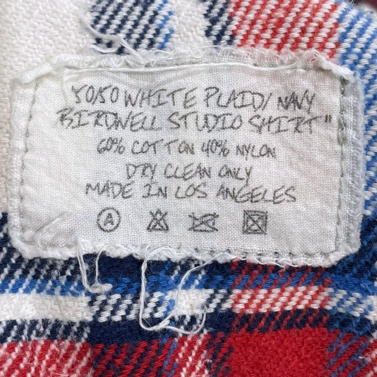 チェック柄リメイクシャツ 50／50 WHITE PLAID／ NAVY BIRDWELL STUDIO SHIRT