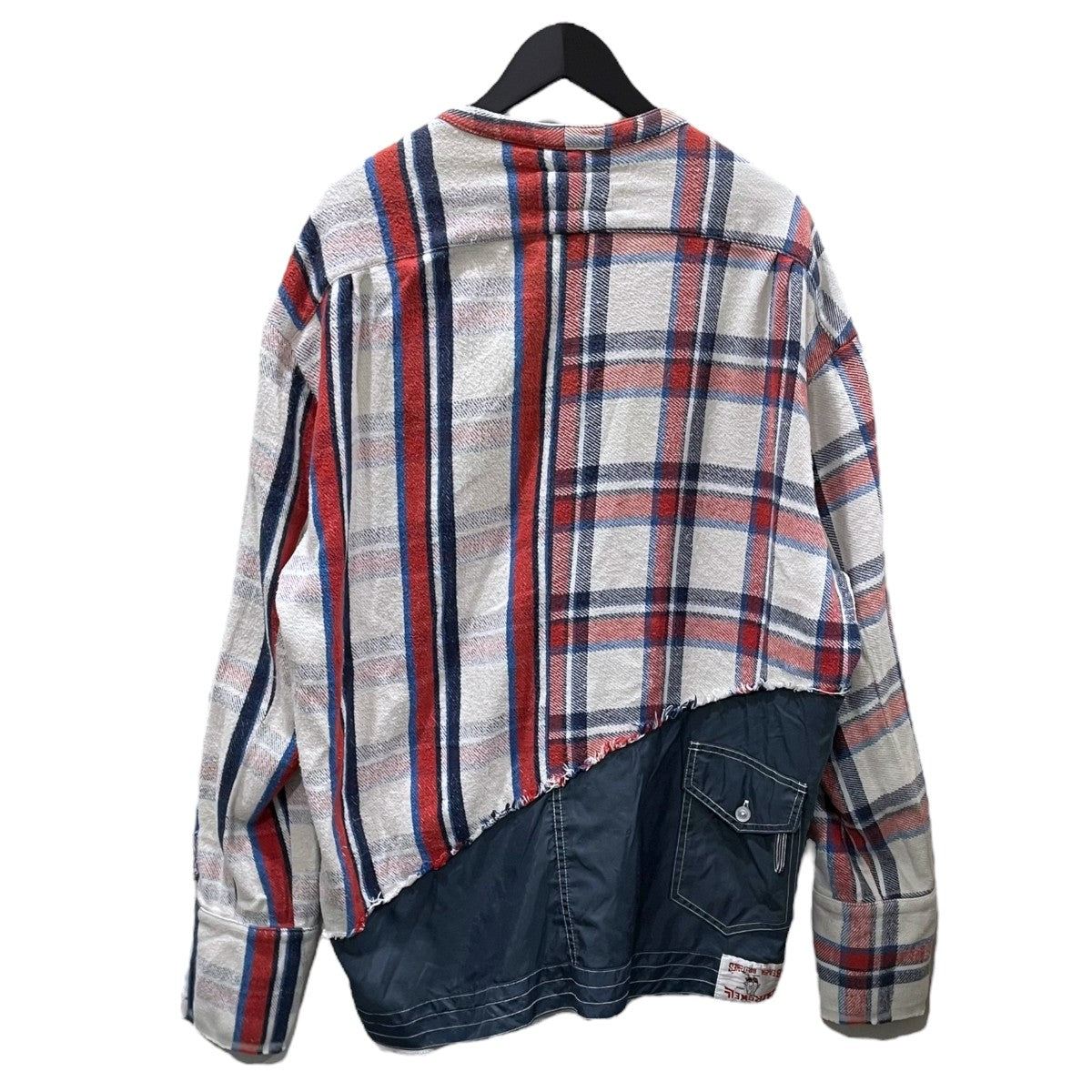 チェック柄リメイクシャツ 50／50 WHITE PLAID／ NAVY BIRDWELL STUDIO SHIRT