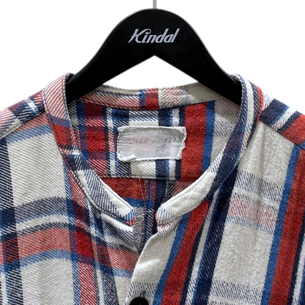 チェック柄リメイクシャツ 50／50 WHITE PLAID／ NAVY BIRDWELL STUDIO SHIRT