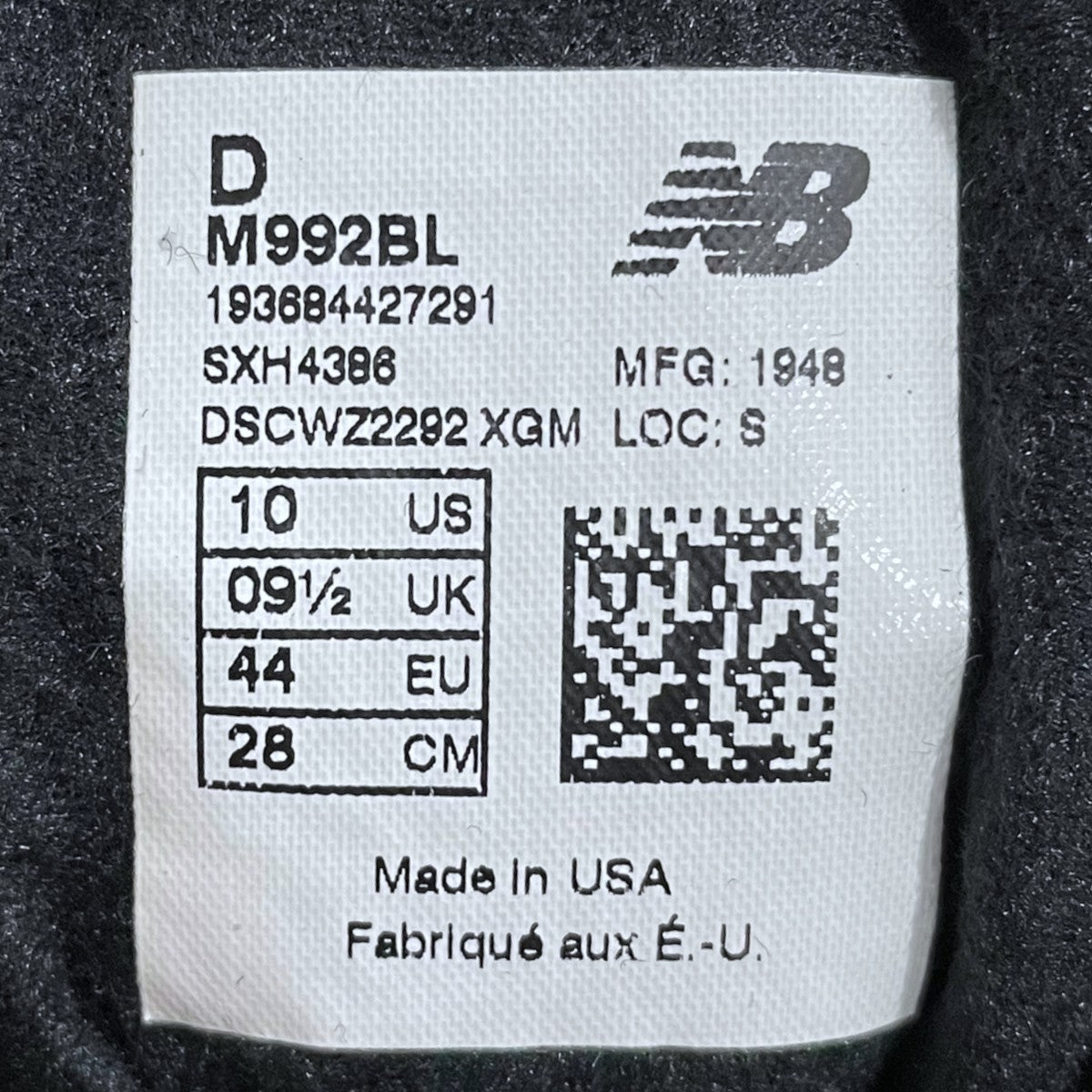 スニーカー M992BL MADE IN USA