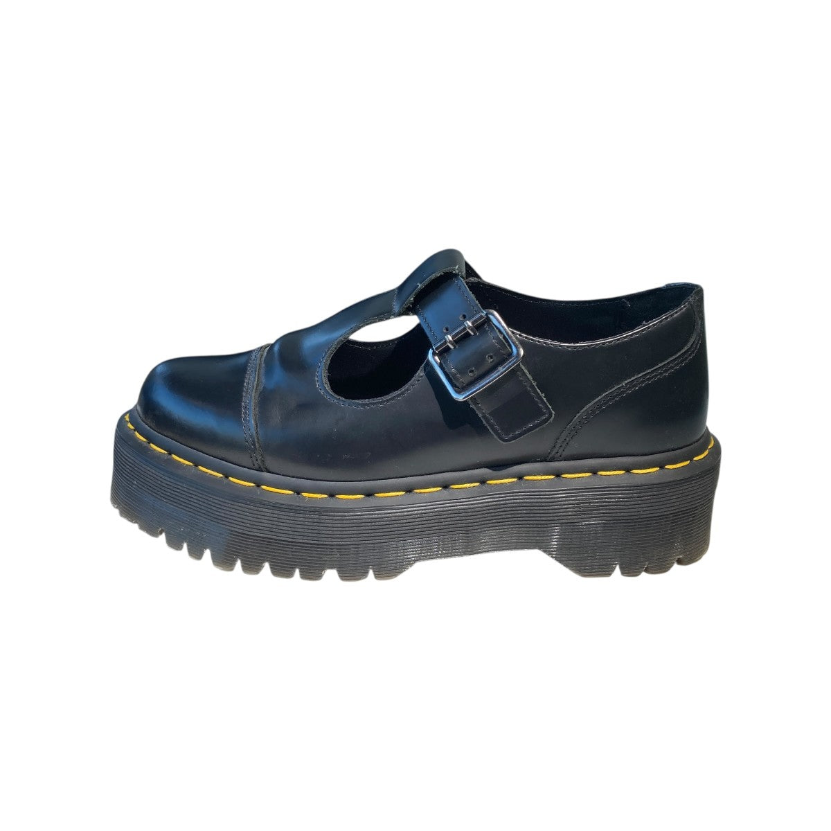 BETHAN T BAR BLACK POLISHED SMOOTH厚底シューズ15727001