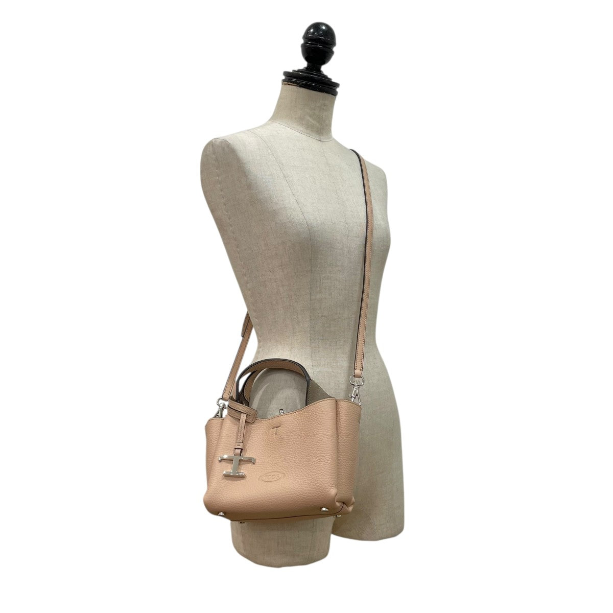 TOD'S(トッズ) Tタイムレス マイクロ2WAY ハンドバッグ ベージュ