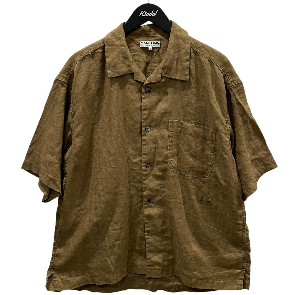 CAHLUMN オーバースサイズオープンカラー半袖リネンシャツ 241-1069 古着・中古-1枚目のアイテム画像