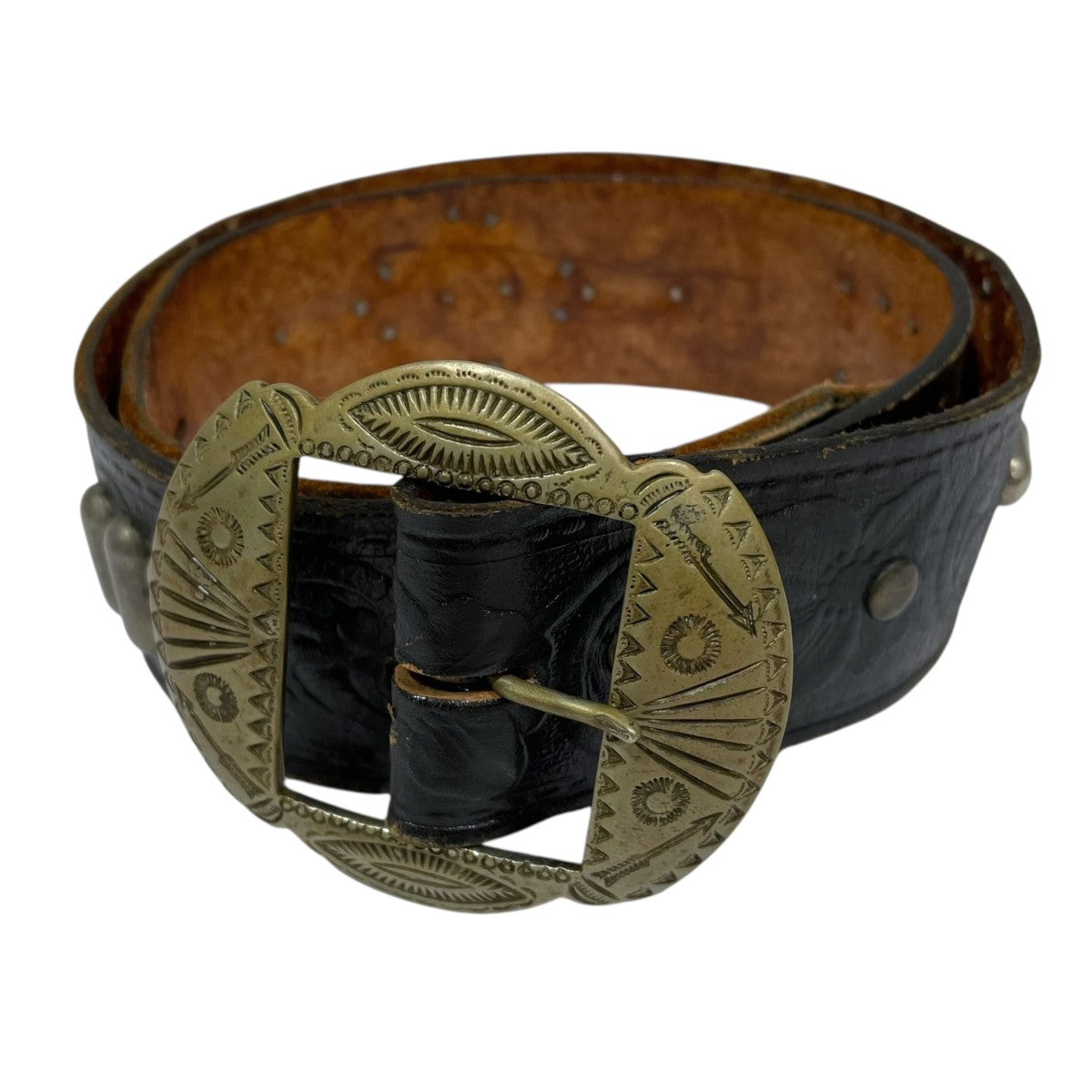 TENDERLOIN(テンダーロイン) ナロースタッズベルト ブラウン サイズ M