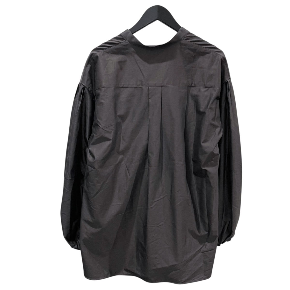 ebure エブール made in japan 黒 ライト ブルゾン シャツ EBURE(エブール) 21AW ハイカウントコットンサテン バンドカラー