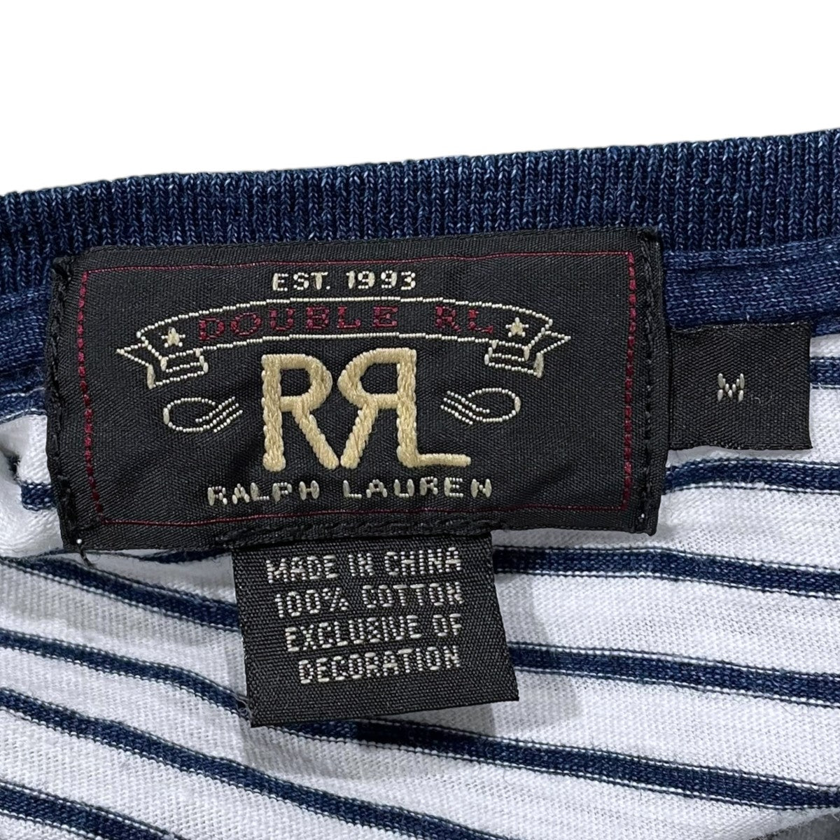 RRL ボーダー柄ポケットTシャツ 古着・中古-4枚目のアイテム画像
