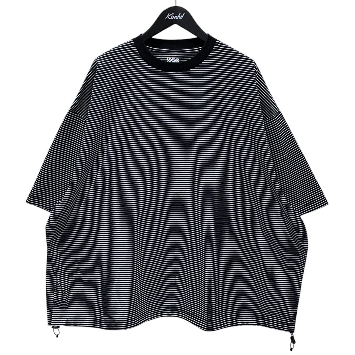 is-ness 裾ドローコードボーダー柄ビッグシルエットTシャツ BALLOON BORDER SHORT SLEEVE T-SHIRT 古着・中古-1枚目のアイテム画像