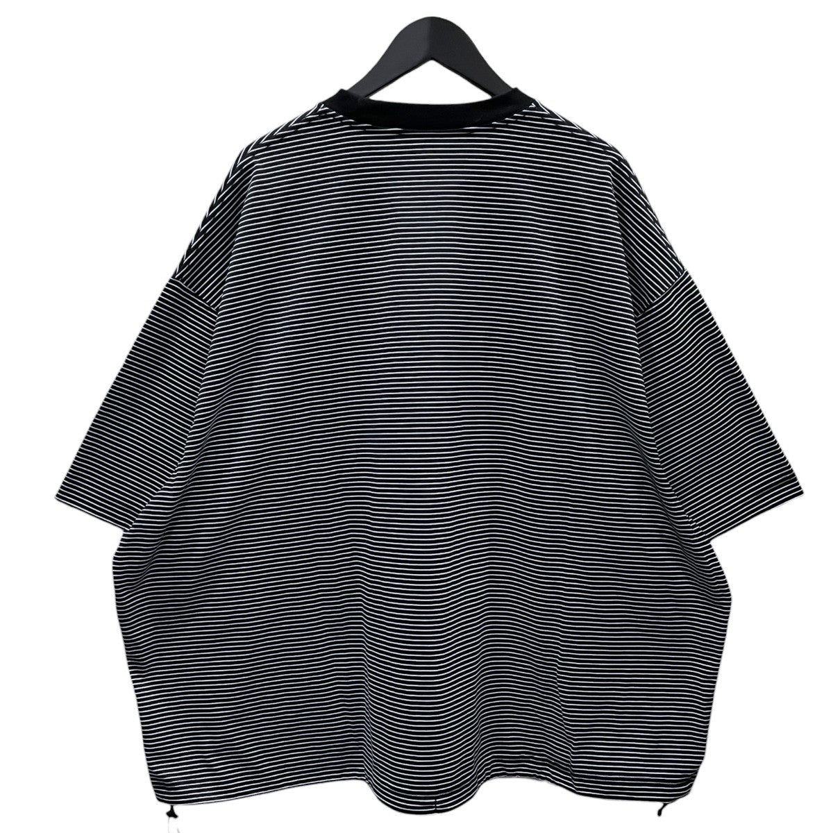 is-ness 裾ドローコードボーダー柄ビッグシルエットTシャツ BALLOON BORDER SHORT SLEEVE T-SHIRT 古着・中古-2枚目のアイテム画像
