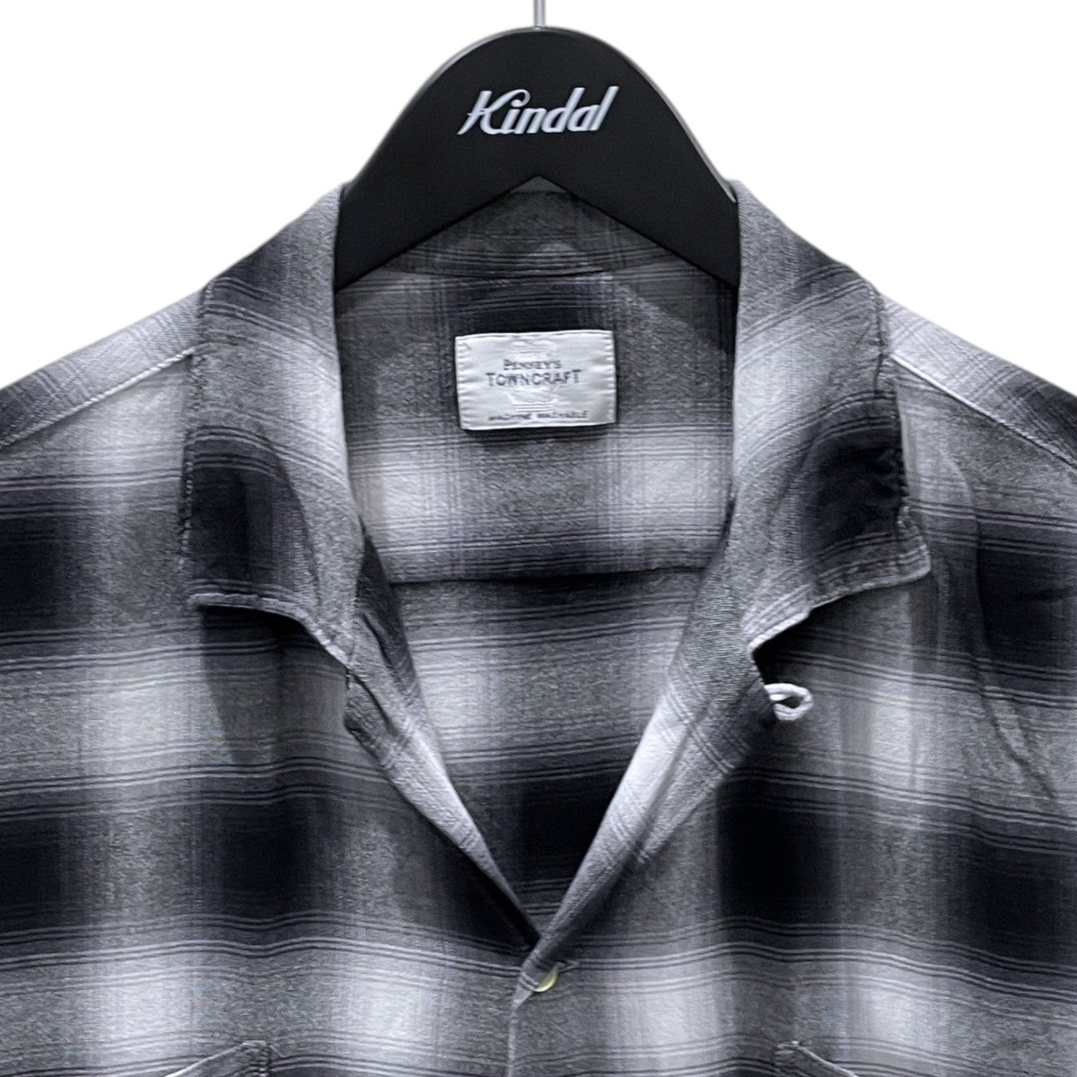 TOWN CRAFT オンブレチェック柄オープンカラー半袖シャツ 60S OMBRE LOOP COLLAR S／S SHIRTS 60s オンブレループカラー ショートスリーブシャツ 古着・中古-3枚目のアイテム画像