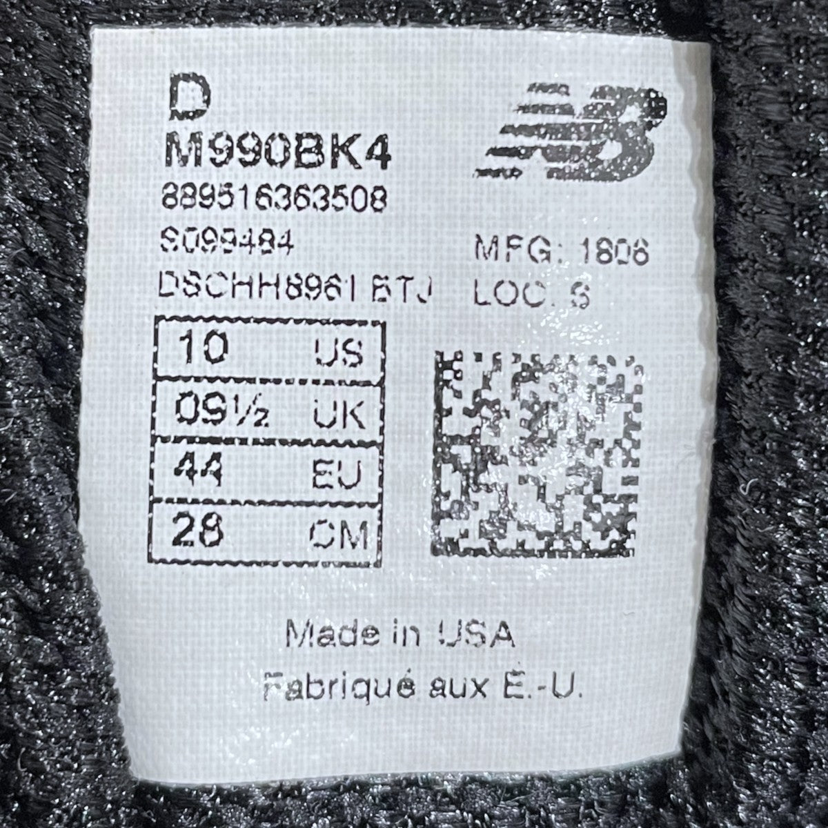 スニーカー M990BK4 MADE IN USA