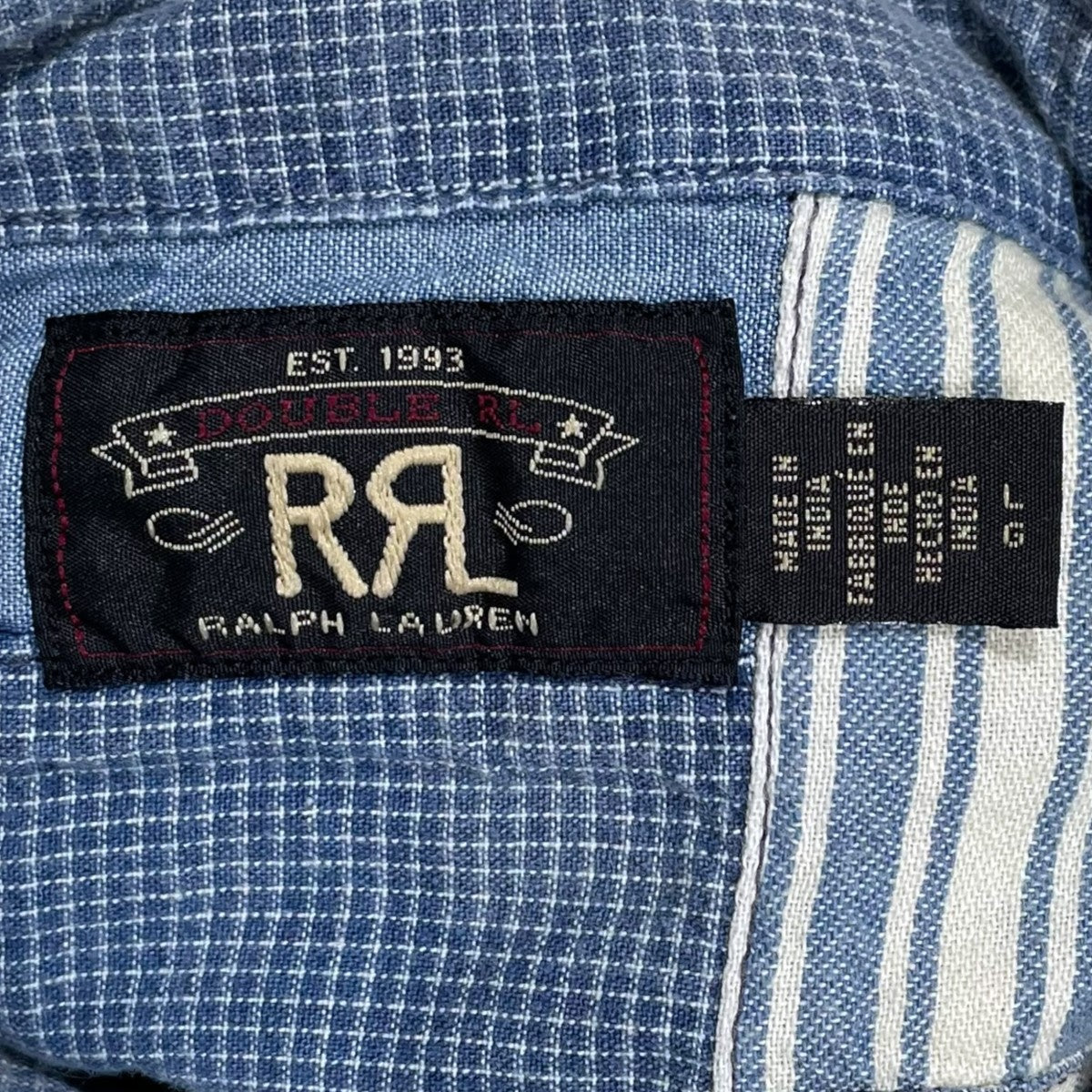 RRL 24SS パッチワーク半袖シャツ Farrell Patchwork Cotton Shirt ファレル・パッチワーク・コットン・シャツ 古着・中古-4枚目のアイテム画像