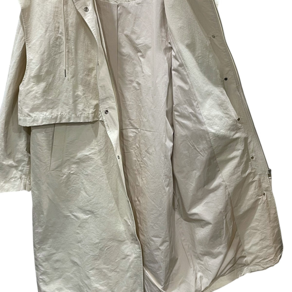 23AW フーデッドロングコート Nylon Hoodie Coat ナイロンフーディーコート 12320003