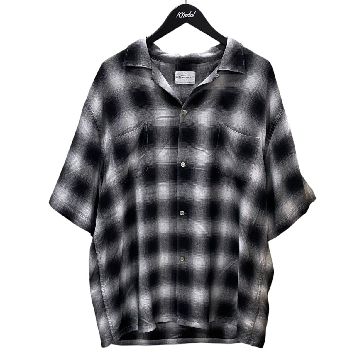 TOWN CRAFT オンブレチェック柄オープンカラー半袖シャツ 60S OMBRE LOOP COLLAR S／S SHIRTS 60s オンブレループカラー ショートスリーブシャツ 古着・中古-1枚目のアイテム画像