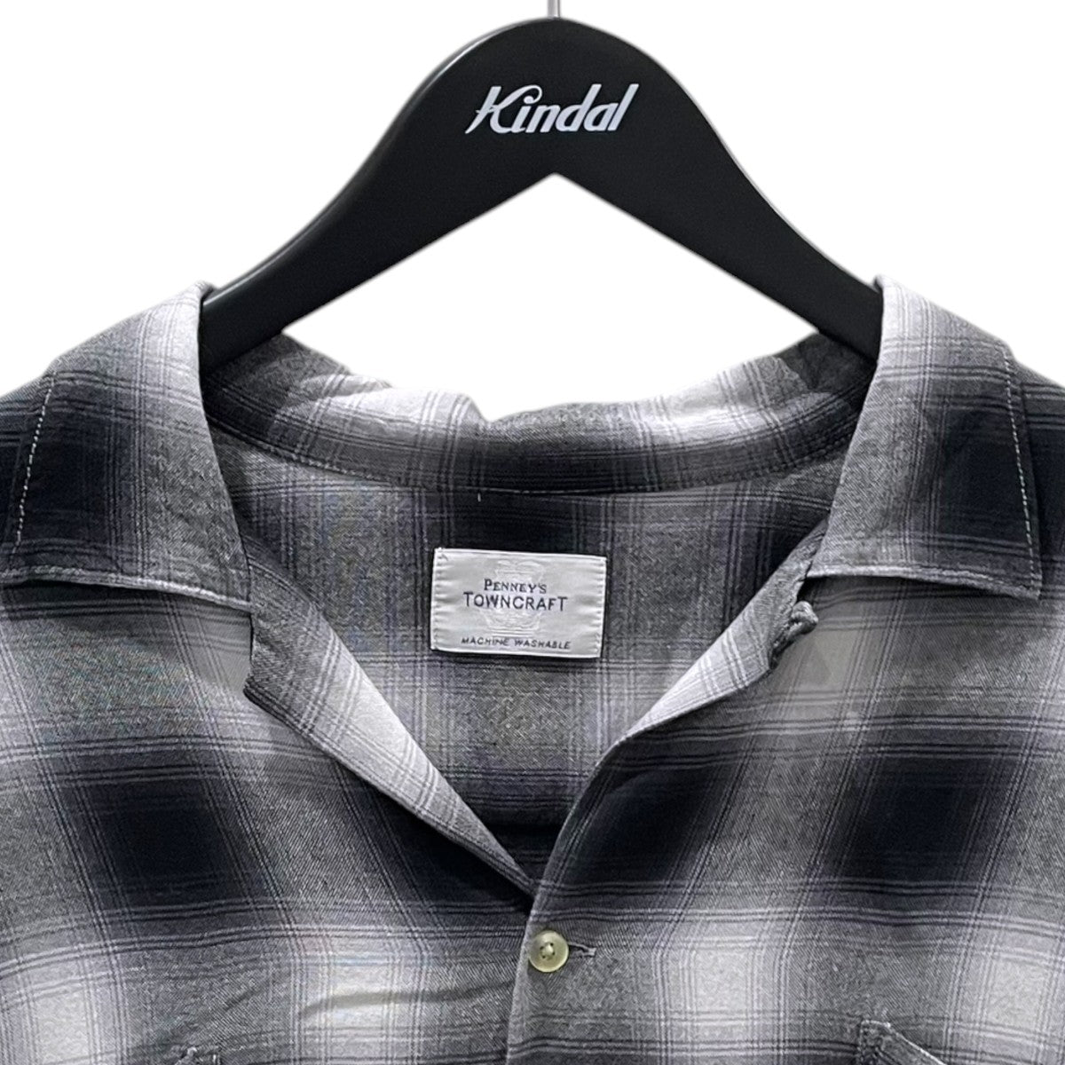 TOWN CRAFT オンブレチェック柄オープンカラー半袖シャツ 60S OMBRE LOOP COLLAR S／S SHIRTS 60s オンブレループカラー ショートスリーブシャツ 古着・中古-3枚目のアイテム画像
