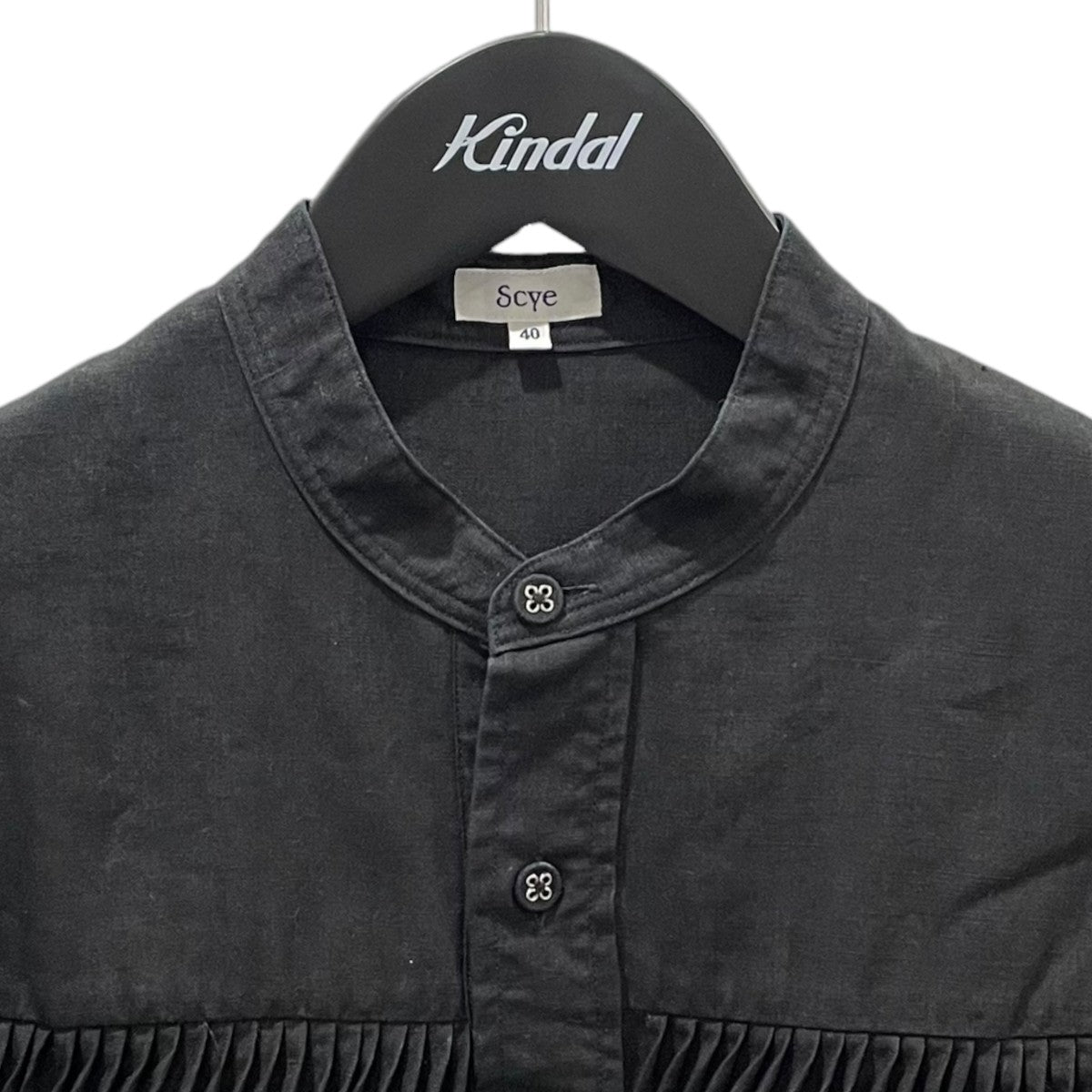 22SS プルオーバーリネンブラウス Linen Tucked Half Placket Shirt リネンタックドハーフプラケットシャツ 1222-31016